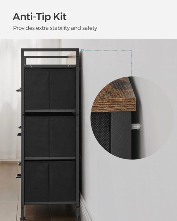 SONGMICS Chest of Drawers, Bedroom Cabinet, 7 Fabric Drawers with Handles, Metal Frame – Bild 6