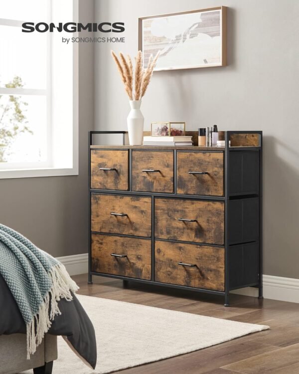 SONGMICS Chest of Drawers, Bedroom Cabinet, 7 Fabric Drawers with Handles, Metal Frame – Bild 2