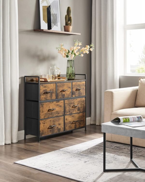 SONGMICS Chest of Drawers, Bedroom Cabinet, 7 Fabric Drawers with Handles, Metal Frame – Bild 8