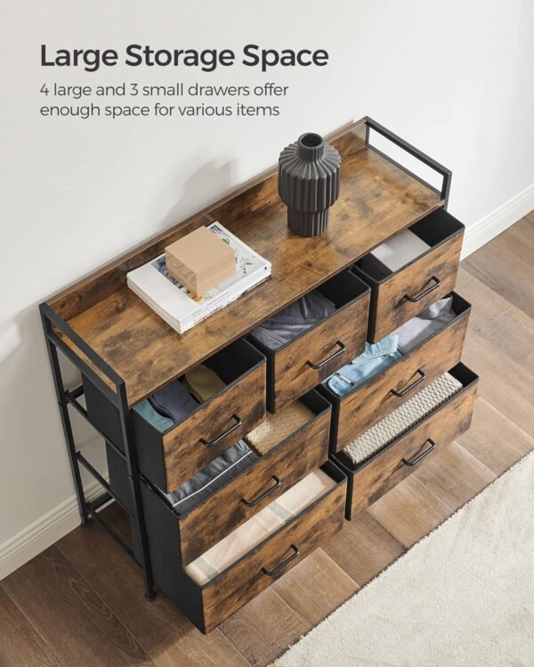 SONGMICS Chest of Drawers, Bedroom Cabinet, 7 Fabric Drawers with Handles, Metal Frame – Bild 4