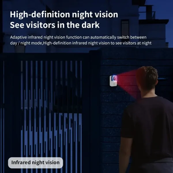 Wireless Doorbell Camera, Rechargeable 2.4G WiFi Smart Visual Doorbell, Home Security Doorbell with Night Vision & Voice Changing, Security System Monitoring - Image 3