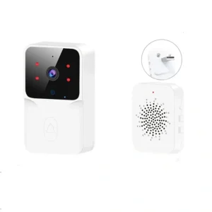 Wireless Doorbell Camera, Rechargeable 2.4G WiFi Smart Visual Doorbell, Home Security Doorbell with Night Vision & Voice Changing, Security System Monitoring