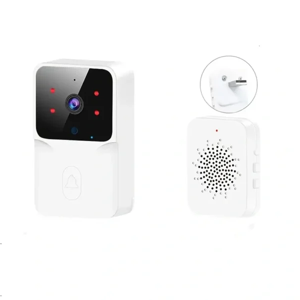 Wireless Doorbell Camera, Rechargeable 2.4G WiFi Smart Visual Doorbell, Home Security Doorbell with Night Vision & Voice Changing, Security System Monitoring