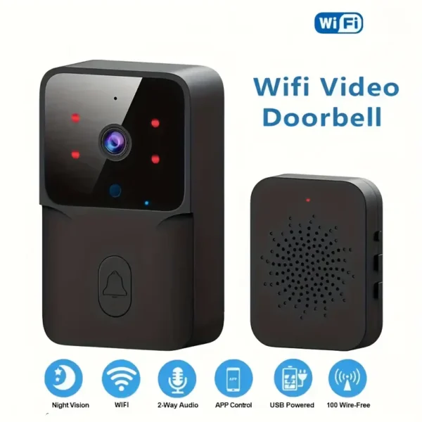 Wireless Doorbell Camera, Rechargeable 2.4G WiFi Smart Visual Doorbell, Home Security Doorbell with Night Vision & Voice Changing, Security System Monitoring - Image 4