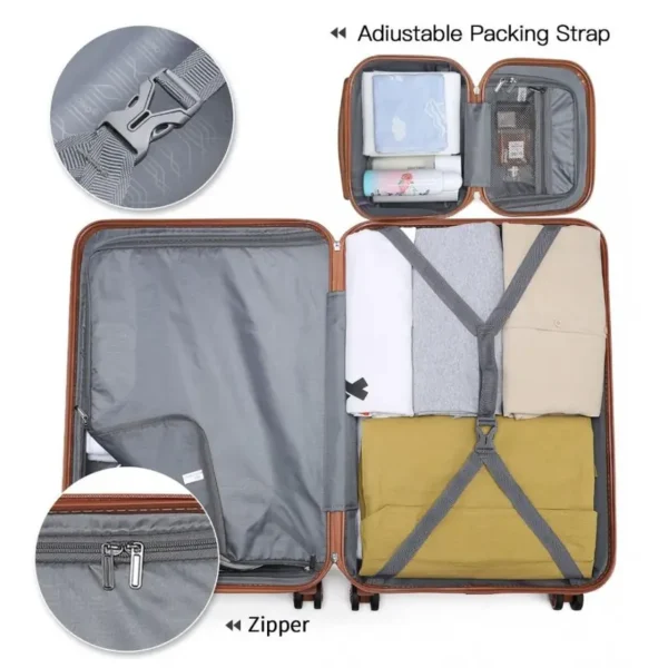 [KONO] Reisekoffer SET 12/20/24/28 Zoll | ABS Hartschale mit TSA-Schloss & 360° Rollen | Für Familienurlaub Business Trip Flugzeug [SET/Einzel] - Image 8